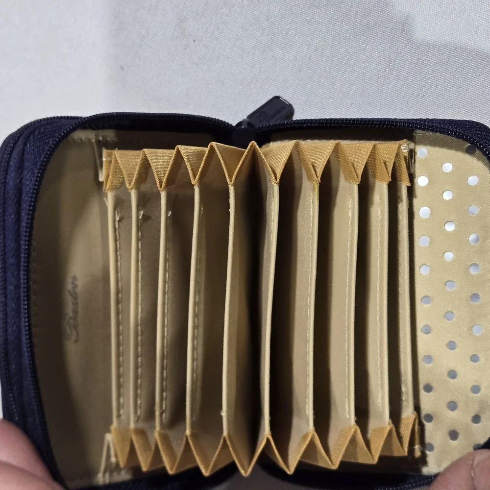 Buxton Navy Blue Small Compact Wallet, Zip Around Excellent - Picture 6 of 6